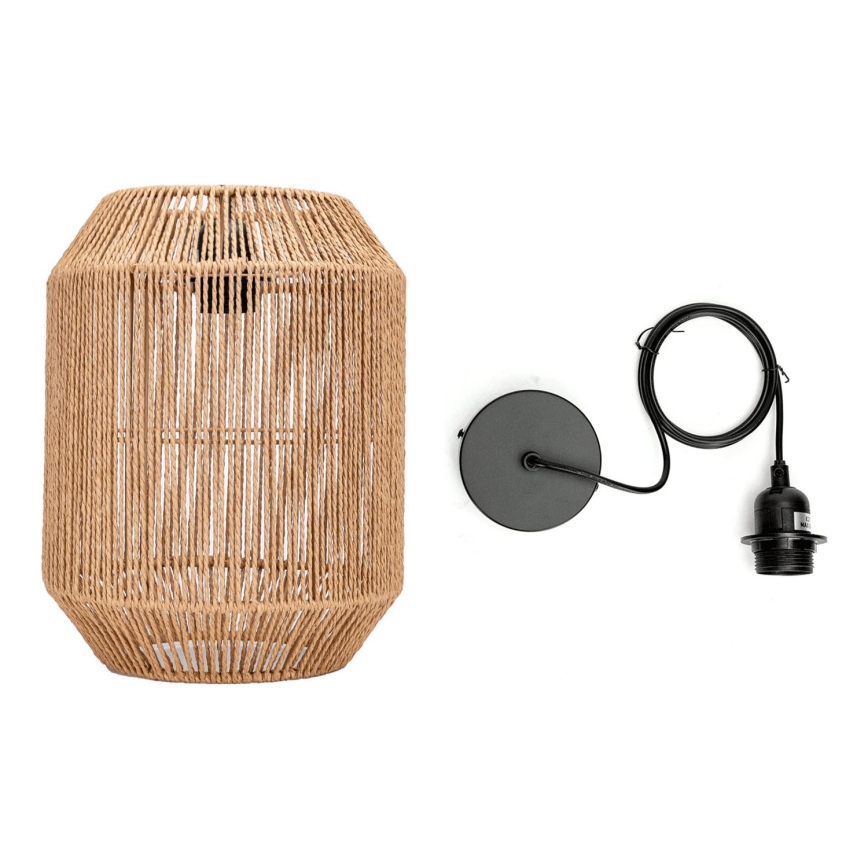 Aigostar - Пендел на кабел 1xE27/60W/230V бежов, диаметър 23 см