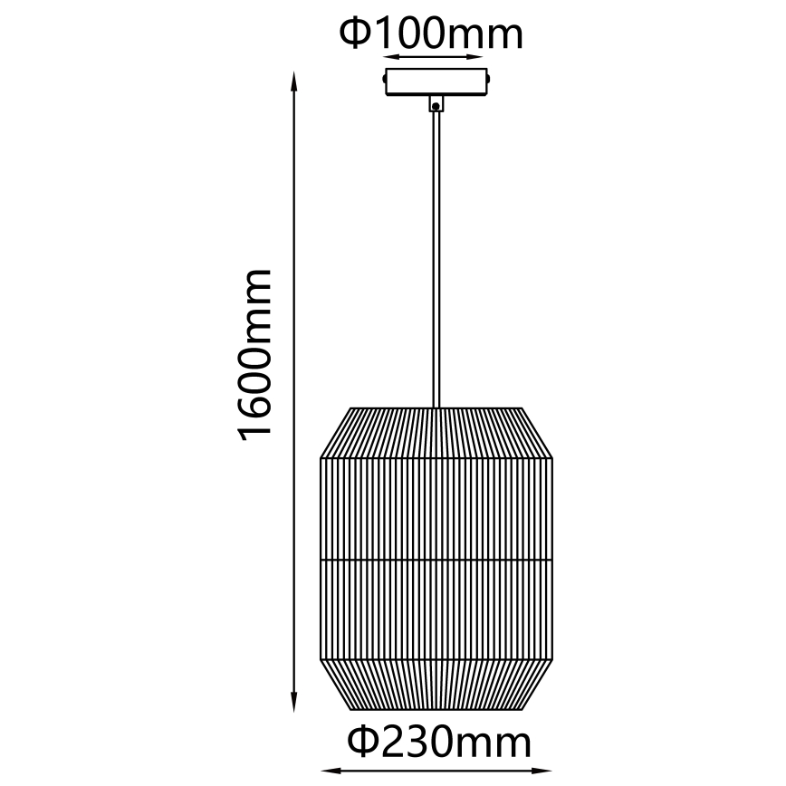 Aigostar - Пендел на кабел 1xE27/60W/230V бежов, диаметър 23 см