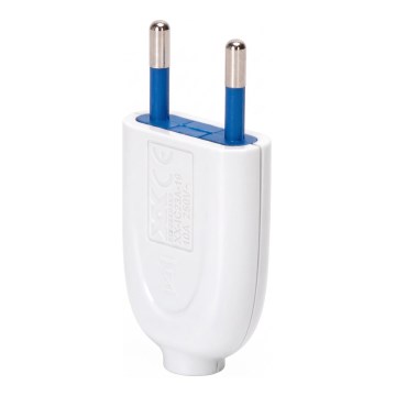 Aigostar - Пластмасов щепсел 2P 10A/250V бял