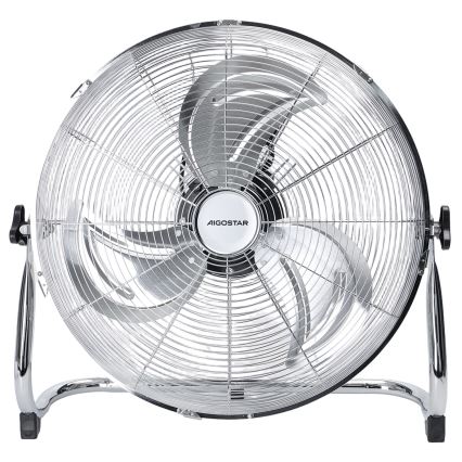 Aigostar - Подов вентилатор 100 W / 230 V, Ø 54 см, лъскав хром