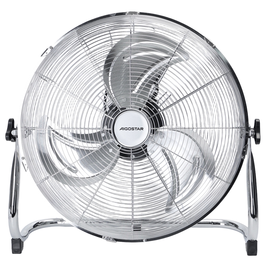 Aigostar - Подов вентилатор 100 W / 230 V, Ø 54 см, лъскав хром