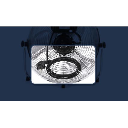Aigostar - Подов вентилатор 100W/230V, с диаметър 54 см, лъскав хром