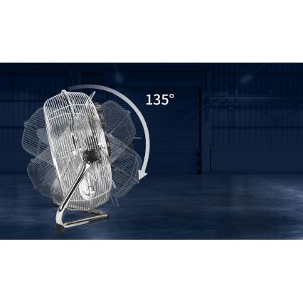 Aigostar - Подов вентилатор 100W/230V, с диаметър 54 см, лъскав хром