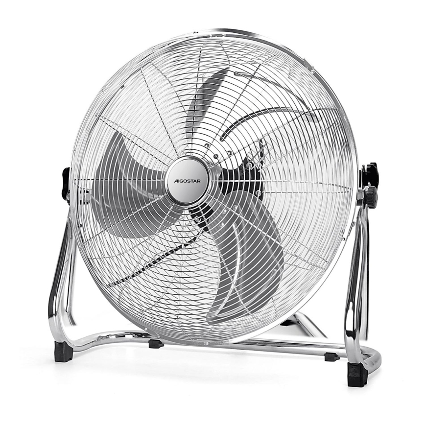Aigostar - Подов вентилатор 100W/230V лъскав хром