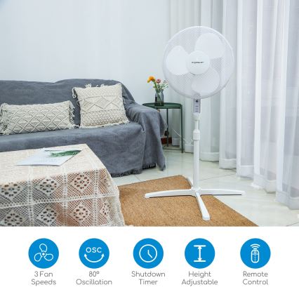 Aigostar - Подов вентилатор 40W/230V 120 см бял