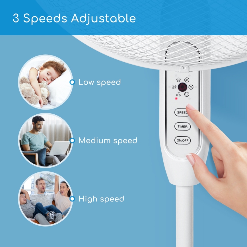 Aigostar - Подов вентилатор 40W/230V 120 см бял