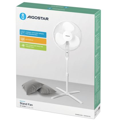 Aigostar - Подов вентилатор 40W/230V 120 см бял