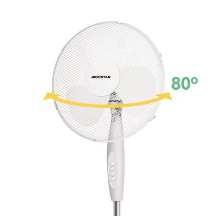 Aigostar - Подов вентилатор 45W/230V 125 см бял