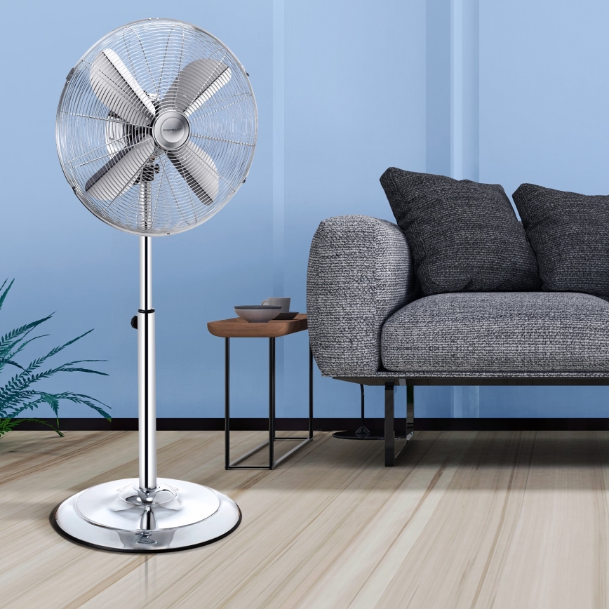 Aigostar - Подов вентилатор 50 W/230 V, Ø 45 см, хром