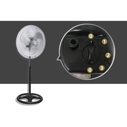 Aigostar - Подов вентилатор 50W/230V Ø 50 см хром/черен