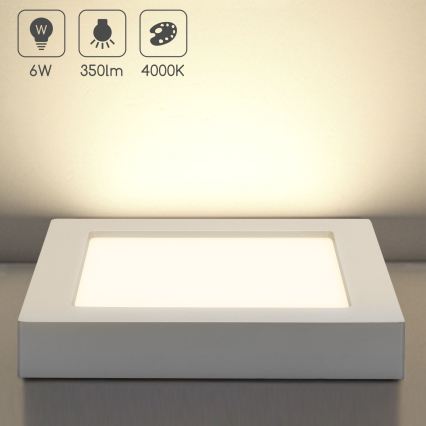 Aigostar - Повърхностно монтиран таванен LED плафон LED/6W/230V 4000K 12,2x12,2 cm бял