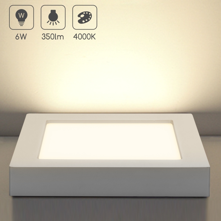Aigostar - Повърхностно монтиран таванен LED плафон LED/6W/230V 4000K 12,2x12,2 cm бял