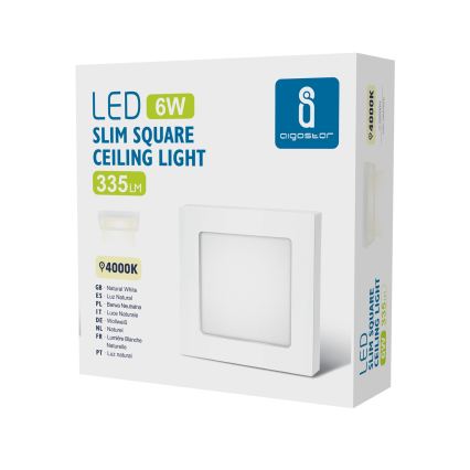 Aigostar - Повърхностно монтиран таванен LED плафон LED/6W/230V 4000K 12,2x12,2 cm бял