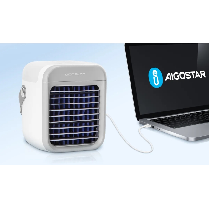 Aigostar - Преносим въздушен охладител 8W/5V бял