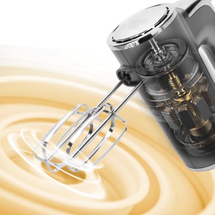 Aigostar - Ръчен миксер 400W/230V сив/матов хром