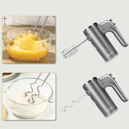 Aigostar - Ръчен миксер 400W/230V сив/матов хром