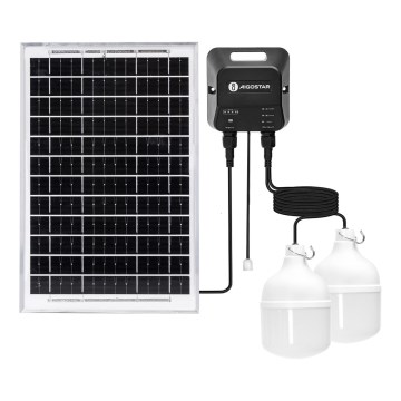 Aigostar - Соларен LED полилей 2xLED/35W/12V 6000 mAh 6500K IP65, диаметър 10 см + дистанционно управление