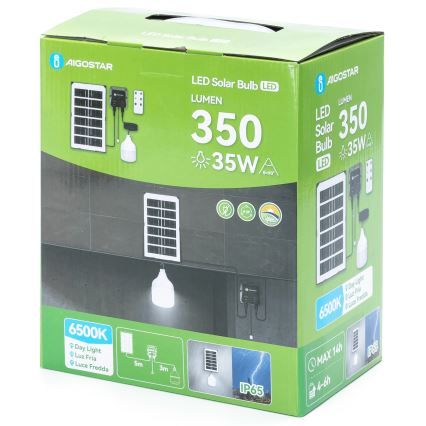 Aigostar - LED соларен полилей LED/35W/12V 3000 mAh 6500K IP65 диаметър 10 см + дистанционно управление