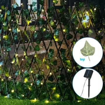 Aigostar - соларна LED декорация 102xLED/2x0,7m IP65 300 mAh топла бяла бръшлян