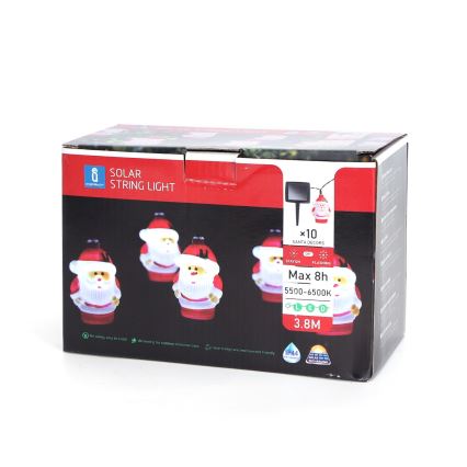 Aigostar - LED соларна гирлянда 10xLED/3,8 m IP44 студено бяло 400 mAh