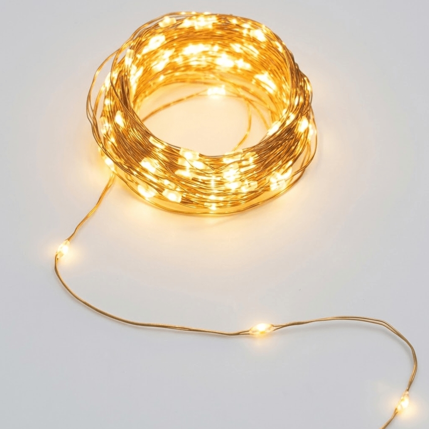 Aigostar - Соларен LED гирлянд, 200 LED, 8 режима, 22 м, IP65, топла бяла светлина, 800 mAh