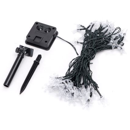 Aigostar - Соларна LED гирлянда 50xLED/8 режима 12m 800mAh IP65 топла бяла