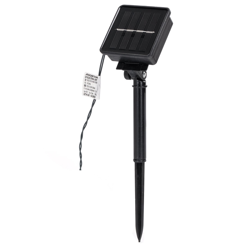 Aigostar - Соларна LED гирлянда 50xLED/8 режима 12m 800mAh IP65 топла бяла