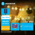 Aigostar - Соларна LED гирлянда 50xLED/8 режима 12m 800mAh IP65 топла бяла