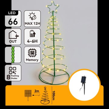 Aigostar - соларна LED коледна украса LED/0,59W/3,7V 100 cm IP65 130 mAh топла бяла