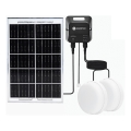 Aigostar - Соларно LED осветително тяло 2xLED/35W/12V 6000 mAh 6500K IP65 Ø 16,8 см + дистанционно управление