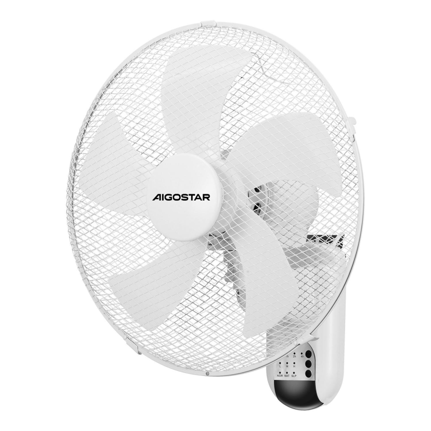 Aigostar -  Стенен вентилатор 45W/230V бял + дистанционно управление
