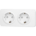Aigostar - Стенна розетка с рамка 2Z SCHUKO 250V/16A бяла