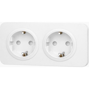 Aigostar - Стенна розетка с рамка 2Z SCHUKO 250V/16A бяла