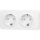 Aigostar - Стенна розетка с рамка 2Z SCHUKO 250V/16A бяла