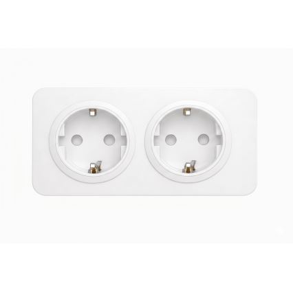 Aigostar - Стенна розетка с рамка 2Z SCHUKO 250V/16A бяла