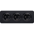 Aigostar - Стенна розетка с рамка 3Z SCHUKO 250V/16A черна