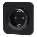Aigostar - стенна розетка с рамка SCHUKO 250V/16A, черна