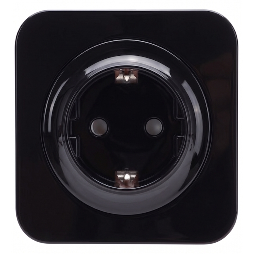 Aigostar - стенна розетка с рамка SCHUKO 250V/16A, черна
