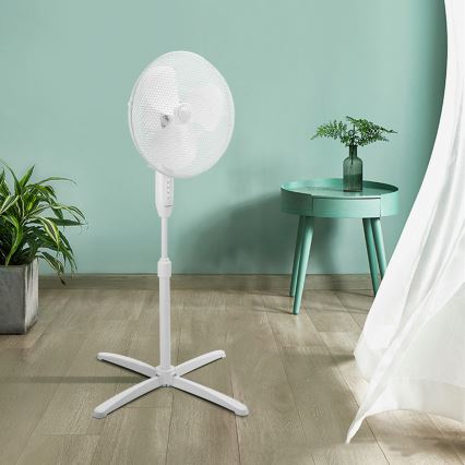 Aigostar - Стоящ вентилатор 45W/230V 120 см бял