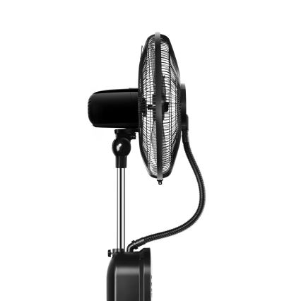 Aigostar - Стоящ вентилатор с ефект на мъгла 95W/230V черен/сив + дистанционно управление