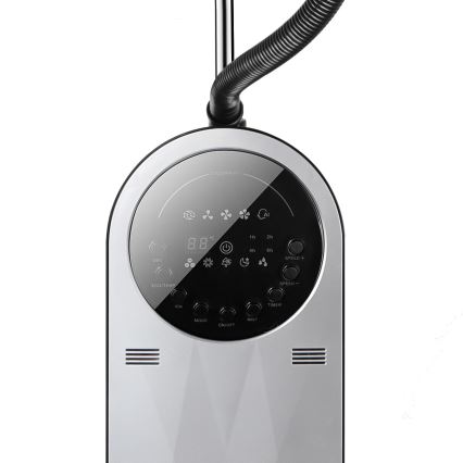 Aigostar - Стоящ вентилатор с ефект на мъгла 95W/230V черен/сив + дистанционно управление