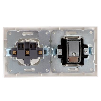 Aigostar - телевизионна розетка и SCHUKO розетка 230V в бяла рамка