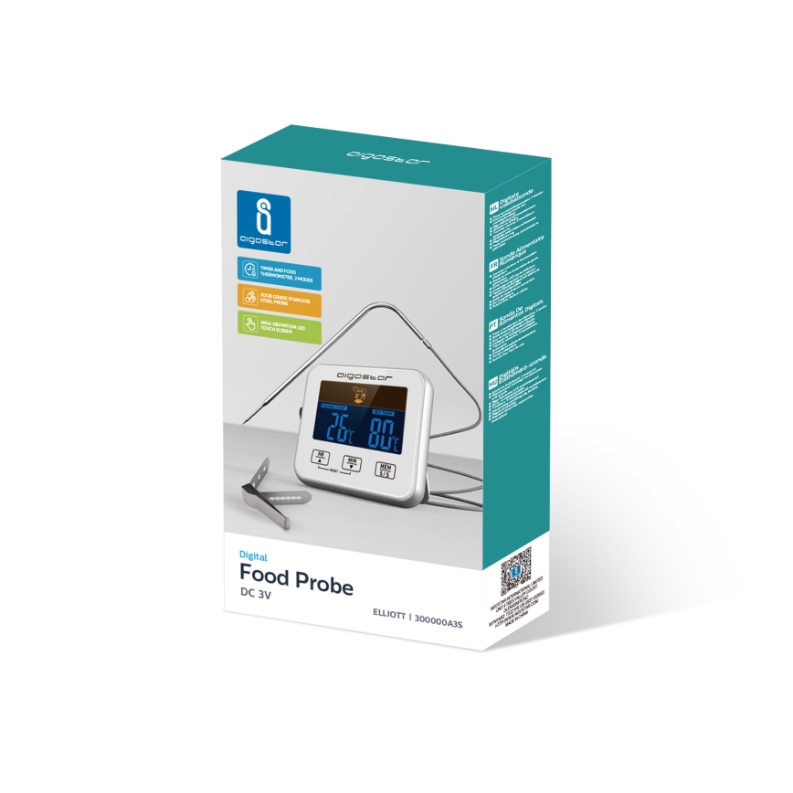 Aigostar - Термометър за месо с LCD дисплей 0-250 °C 2xAAA