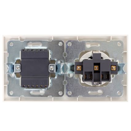 Aigostar - Троен ключ № 3 и SCHUKO 230V розетка с бяла рамка