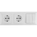Aigostar - Троен ключ №3 и 2x SCHUKO розетки 230V с бяла рамка