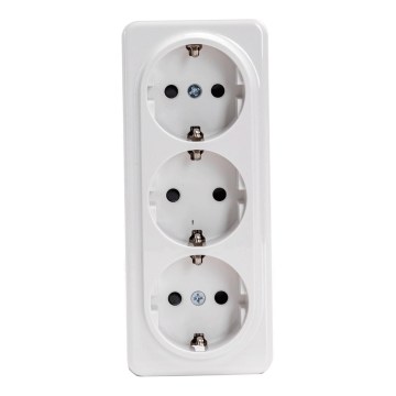 Aigostar - Тройна стенна домашна розетка SCHUKO 250V бяла