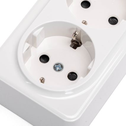 Aigostar - Тройна стенна домашна розетка SCHUKO 250V бяла