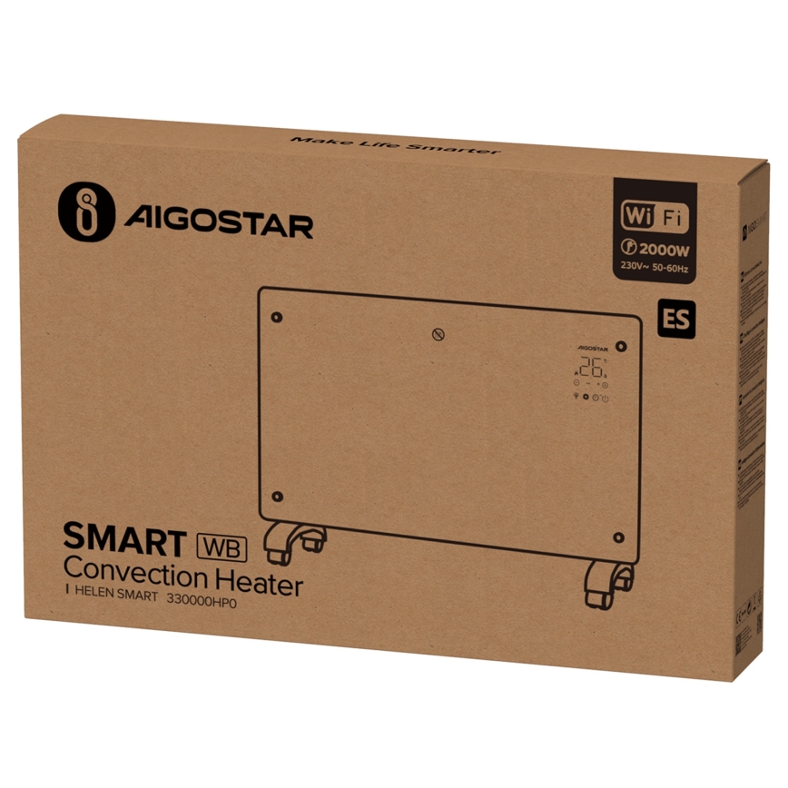 Aigostar - Умен електрически нагревател/конвектор 2000W Wi-Fi