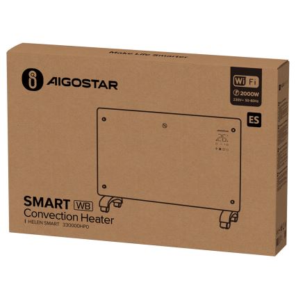 Aigostar - Умен електрически конвектор/нагревател с LCD дисплей ECO/1000/2000W Wi-Fi