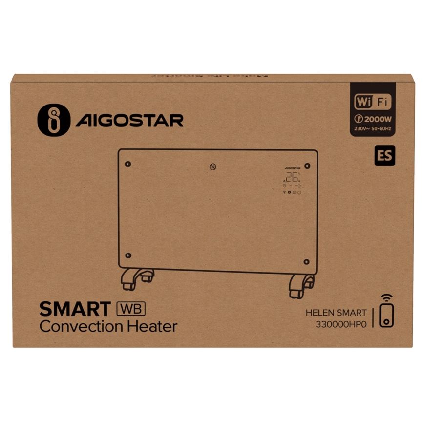 Aigostar - Умен електрически конвектор/нагревател с LCD дисплей ECO/1000/2000W Wi-Fi